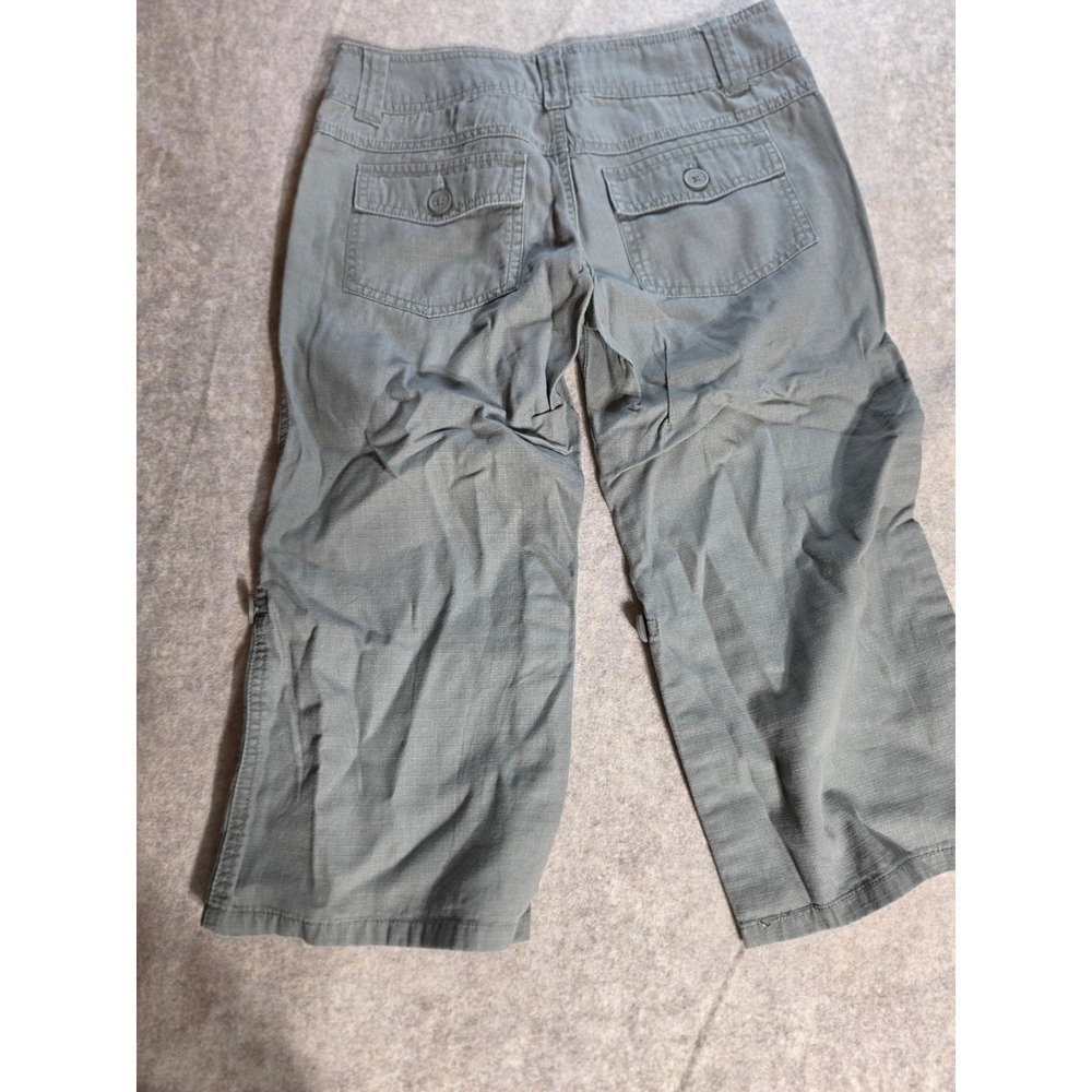 Be Bop Olive Green Capri Pants Ramie Cotton Blend Cropped Trousers Size 5
